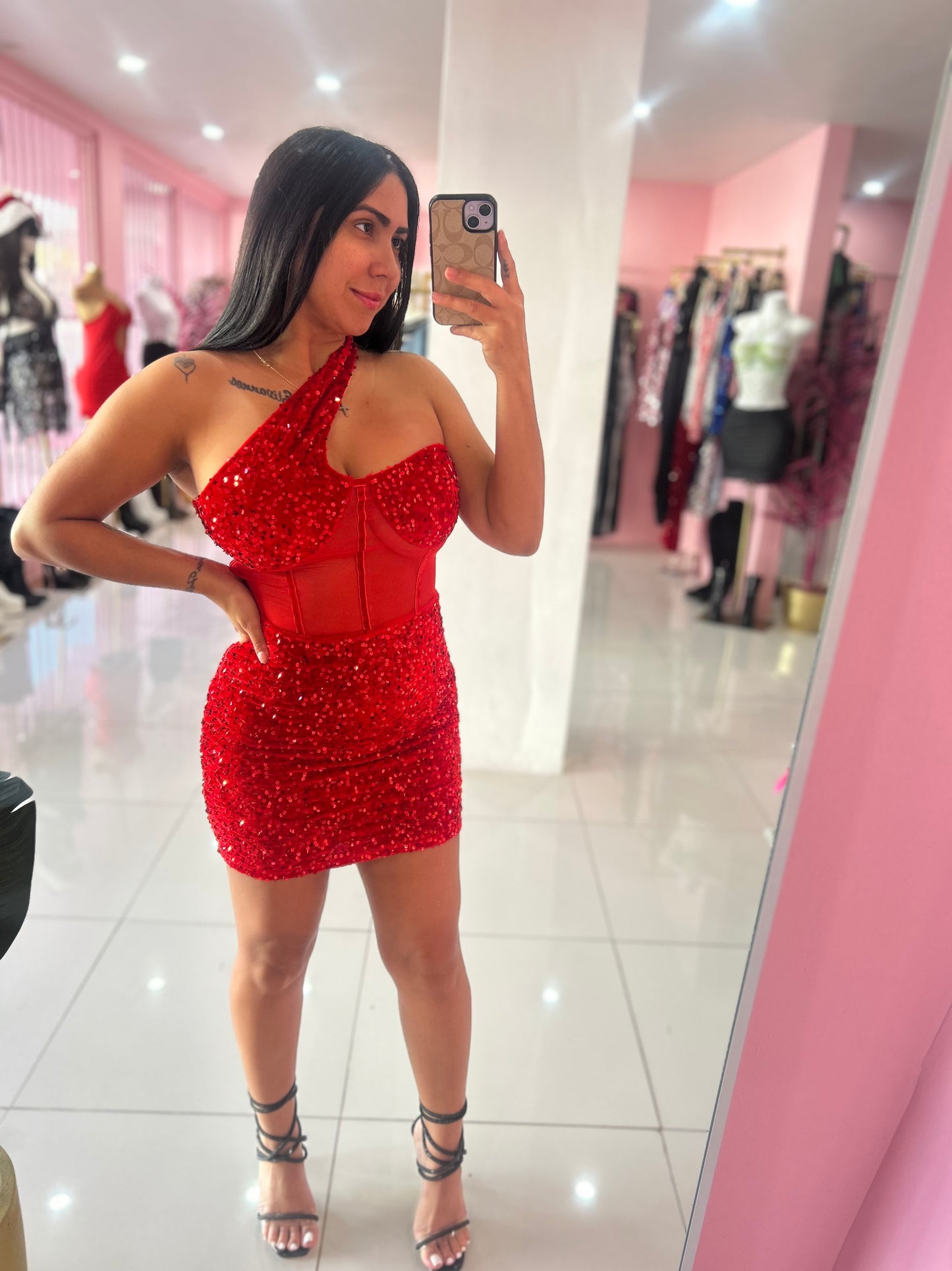 Cross lentejuelas dress