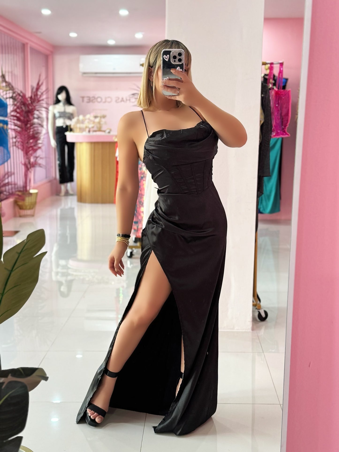 Satin Fiesta Long Dress