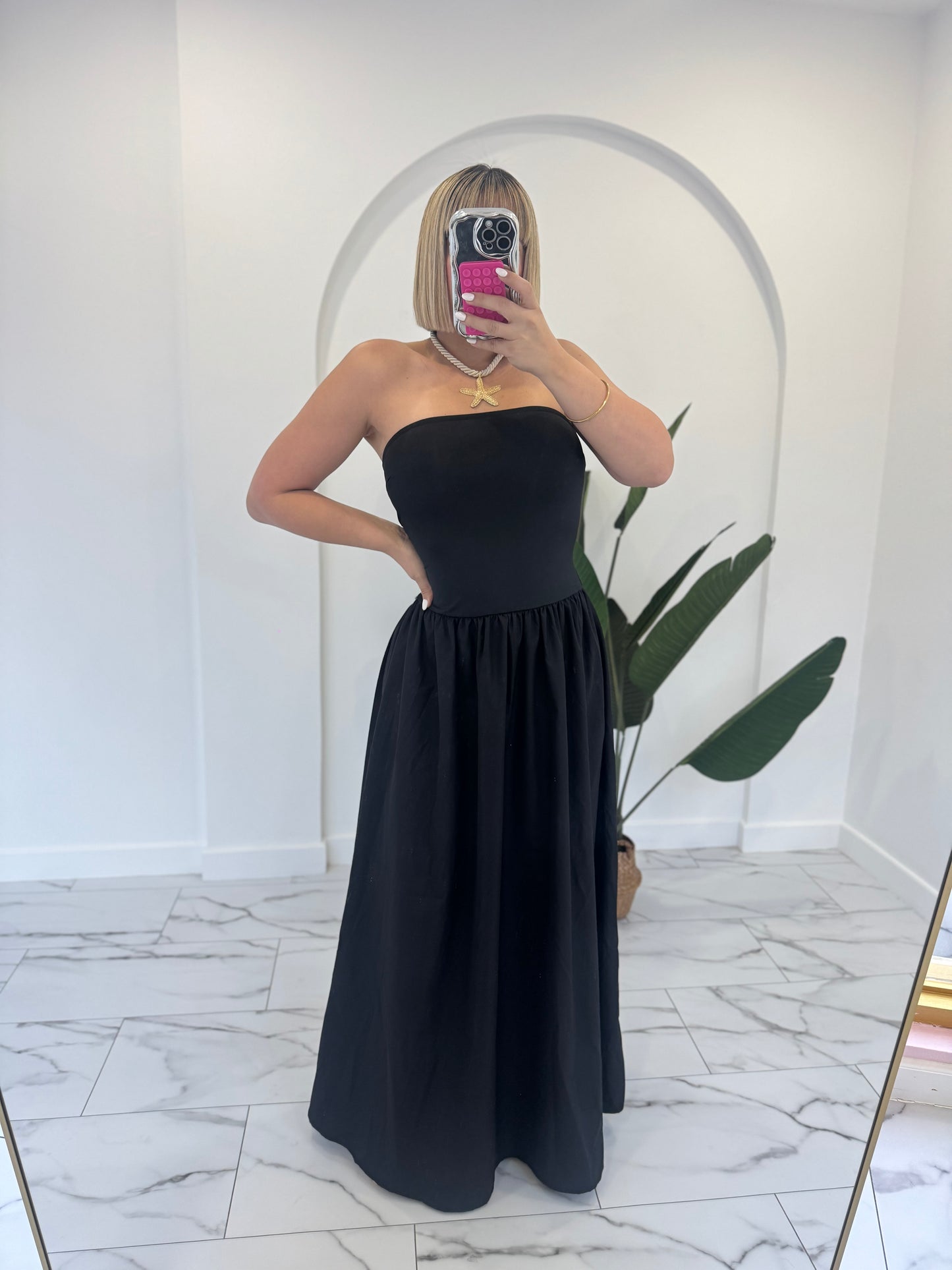 Maxi strapless dress