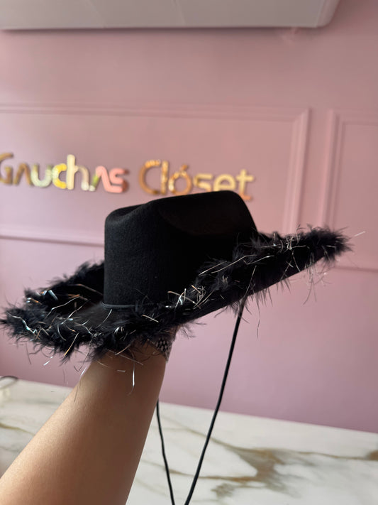 Gorro plumas vaquera