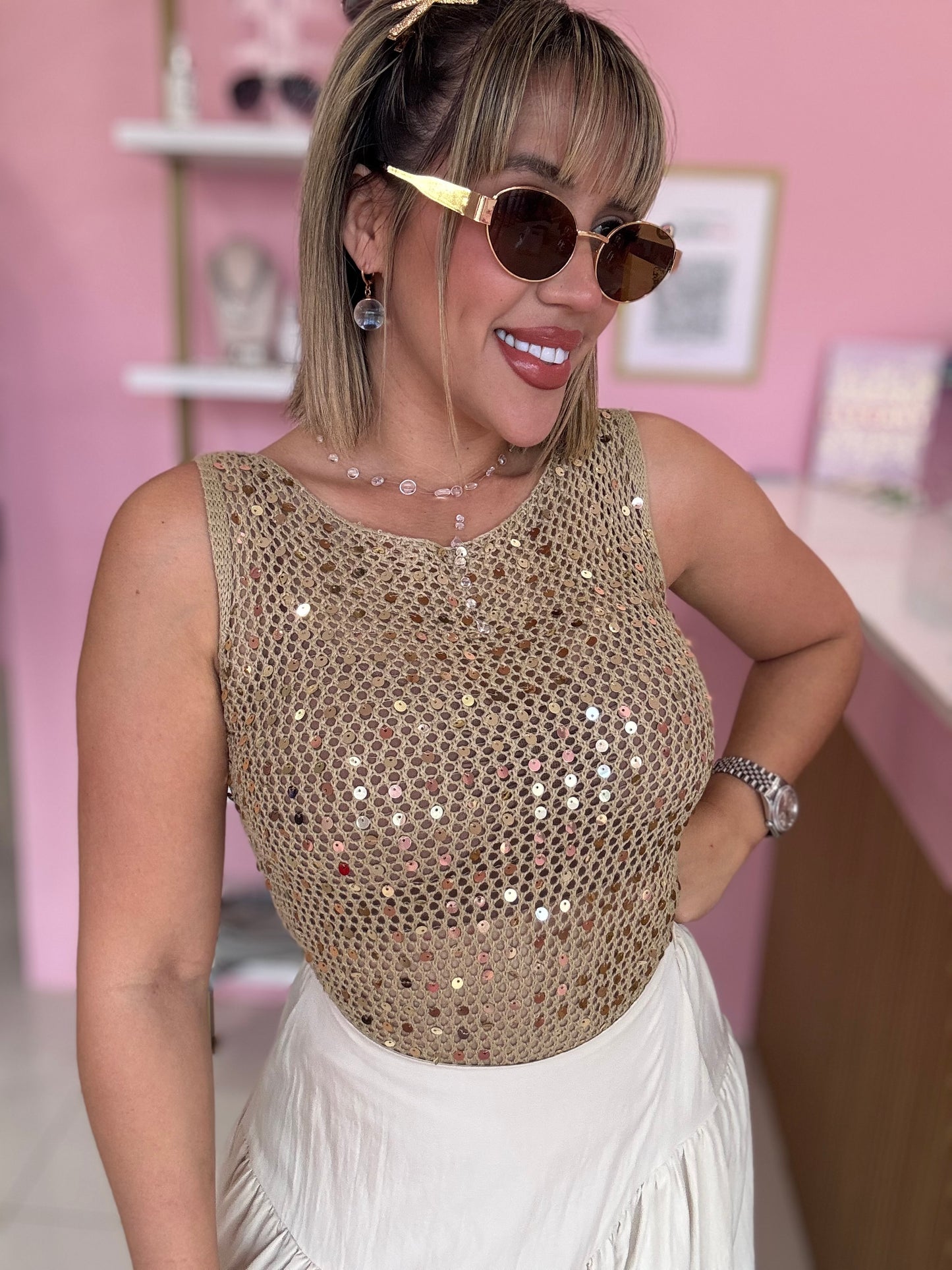 Arena sequins top