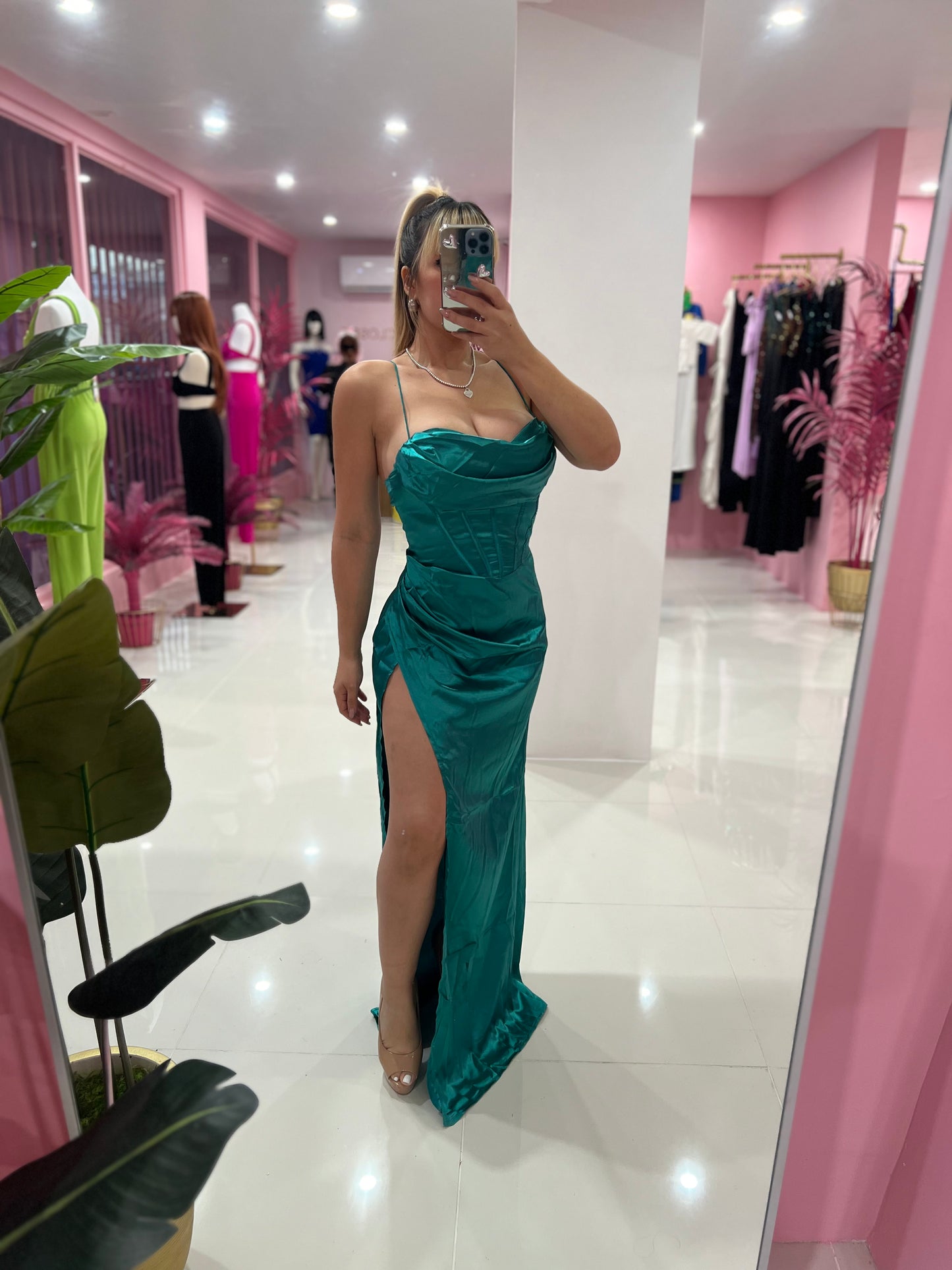 Satin Fiesta Long Dress
