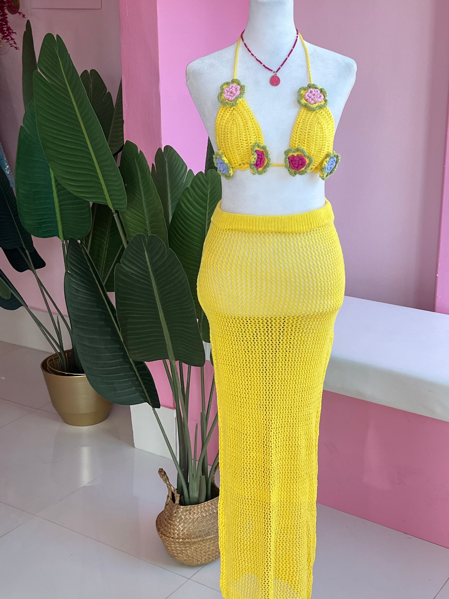 Flower Crochet Maxi set