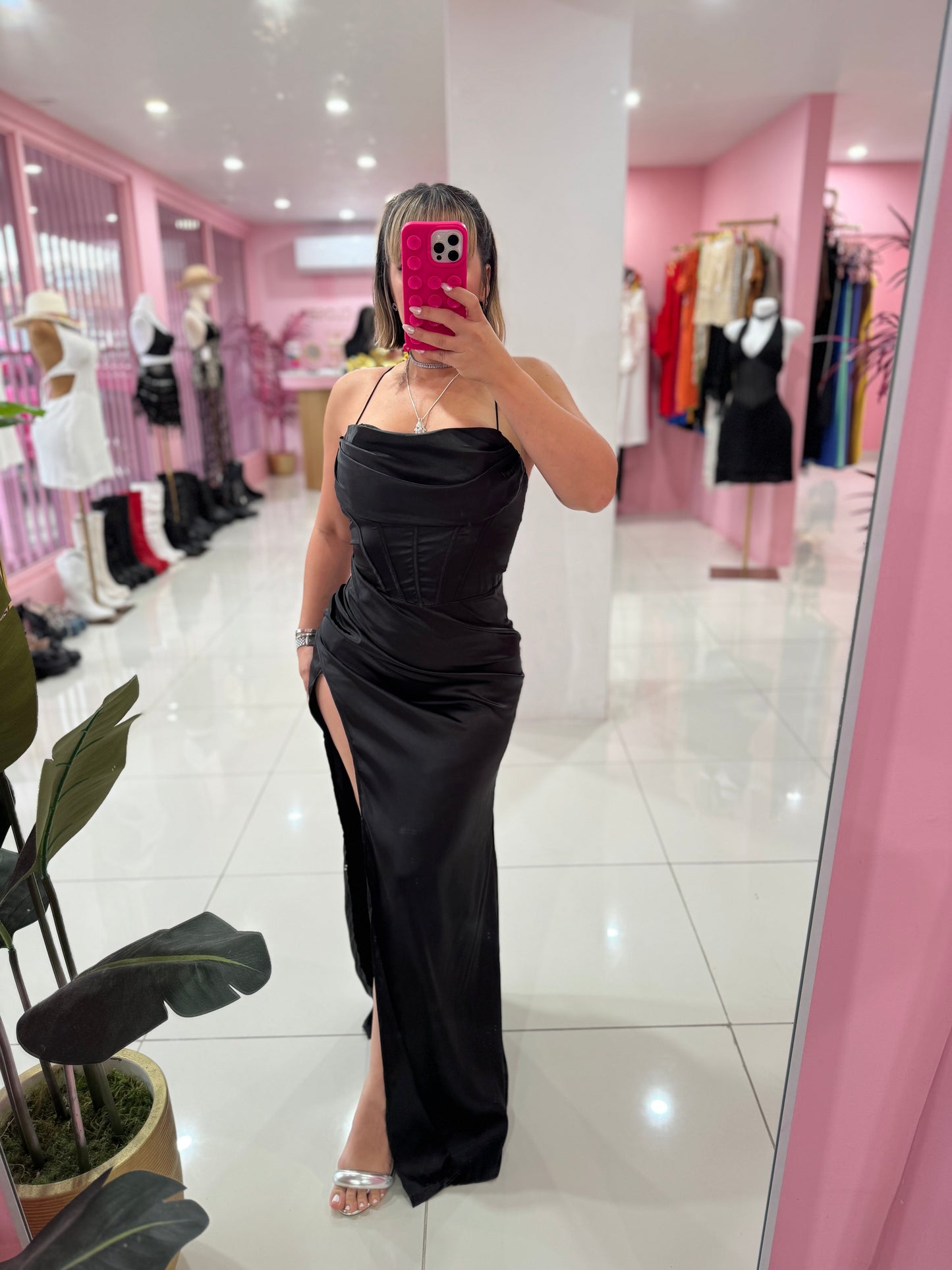Satin Fiesta Long Dress