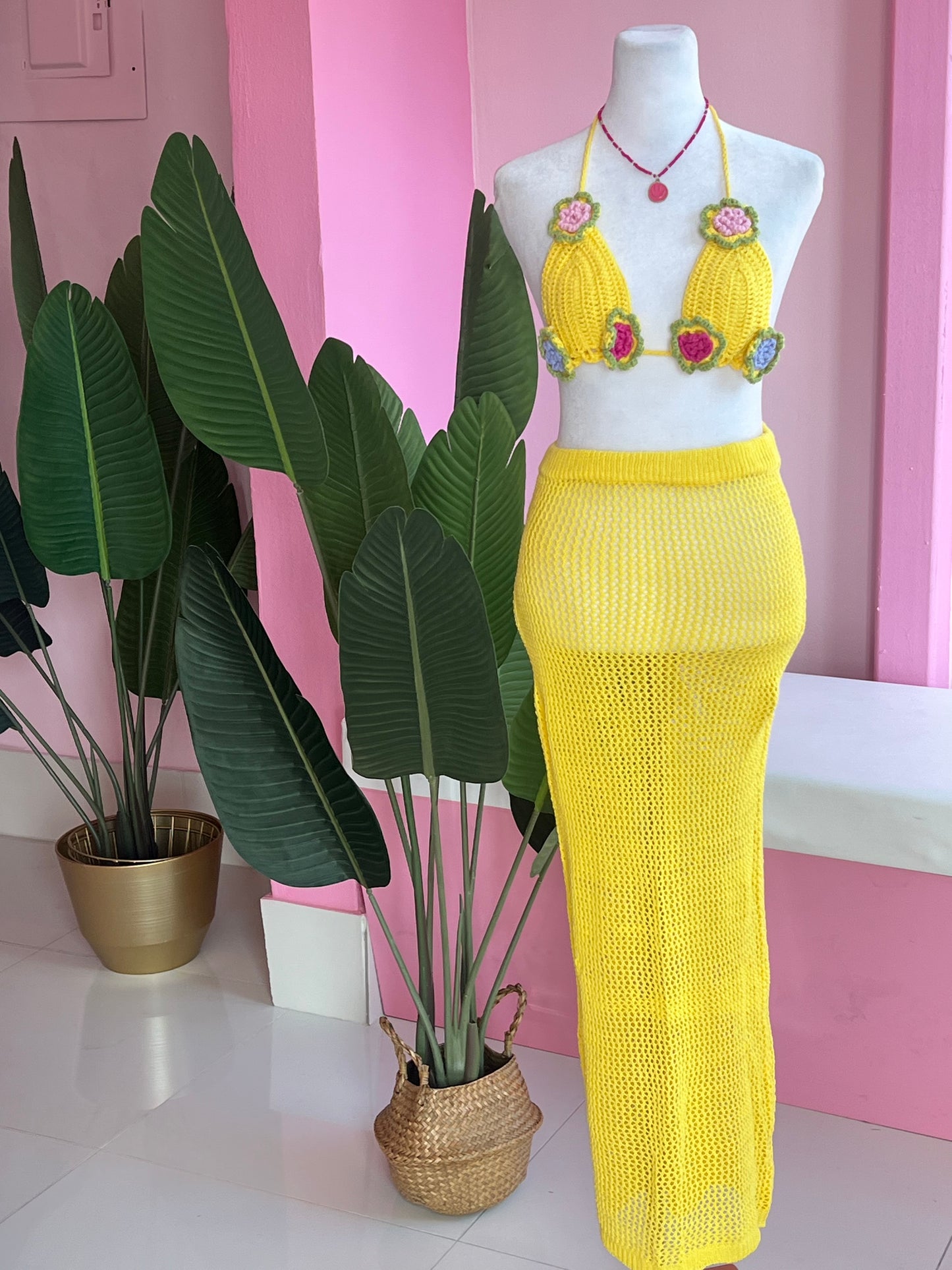 Flower Crochet Maxi set