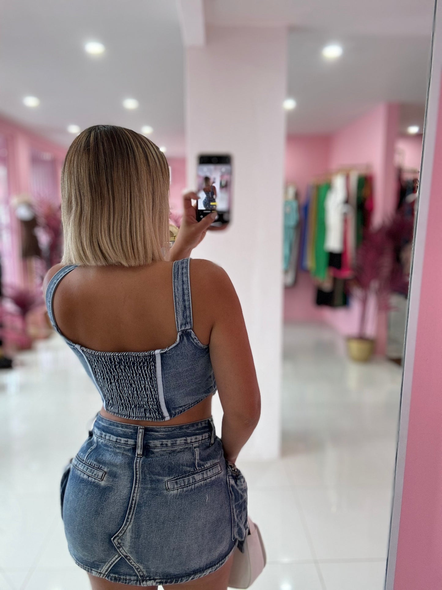Corset cargo denim ONLY MEDIUM