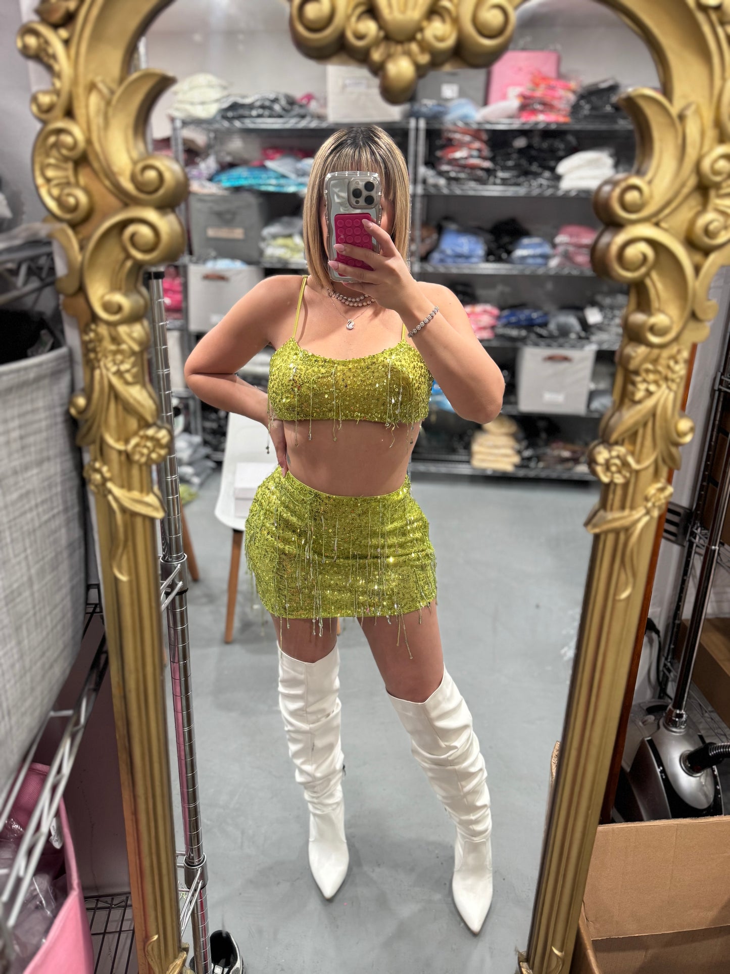 Green Sequins set