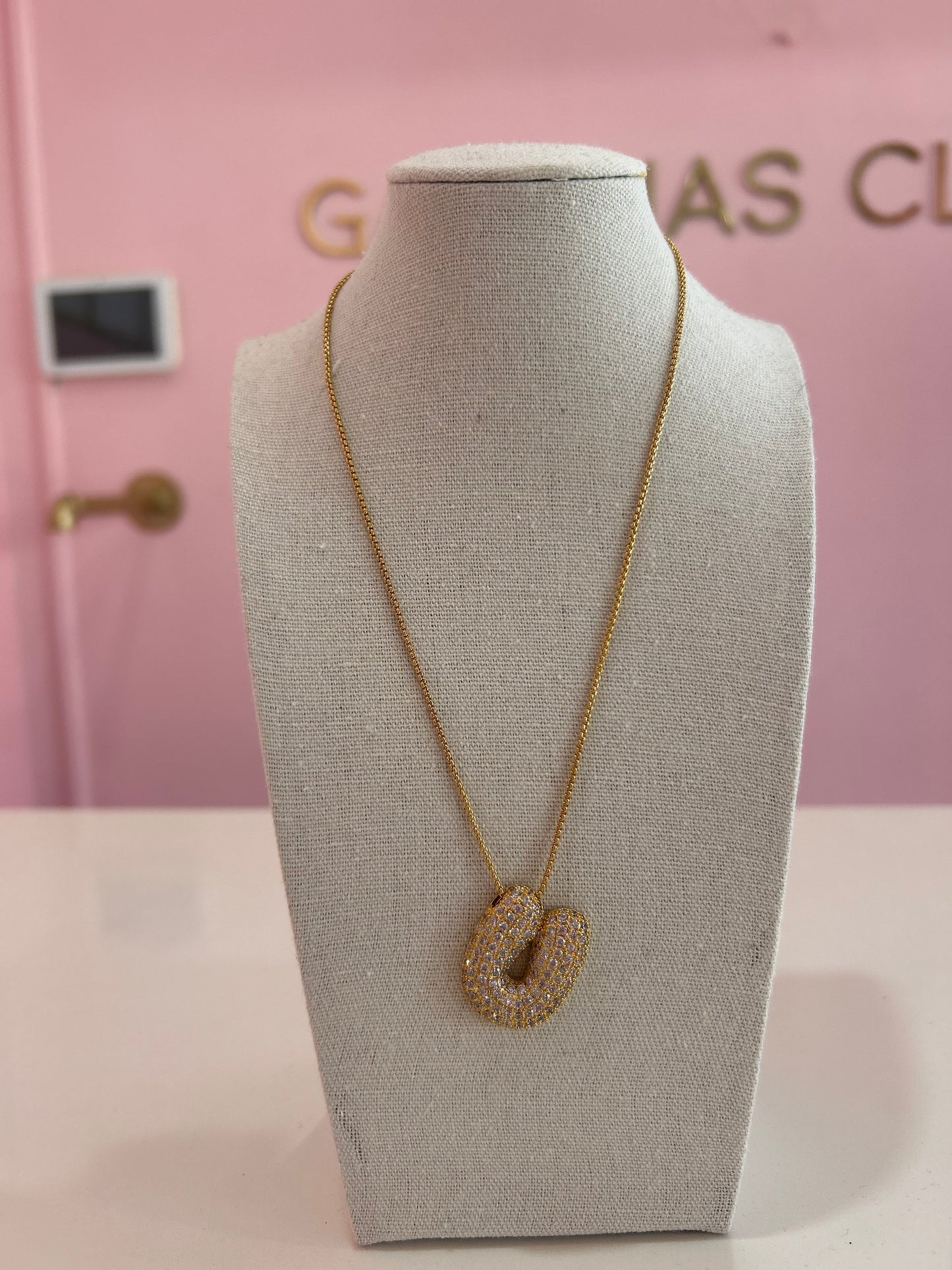 Collar Letra Circonia Stainless Steel