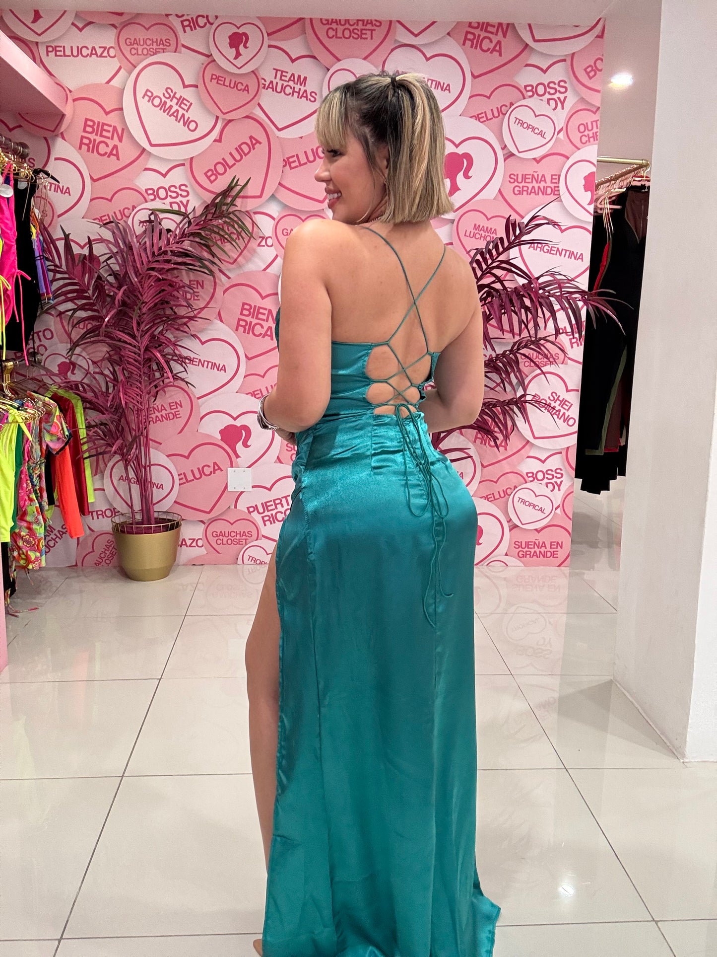 Satin Fiesta Long Dress