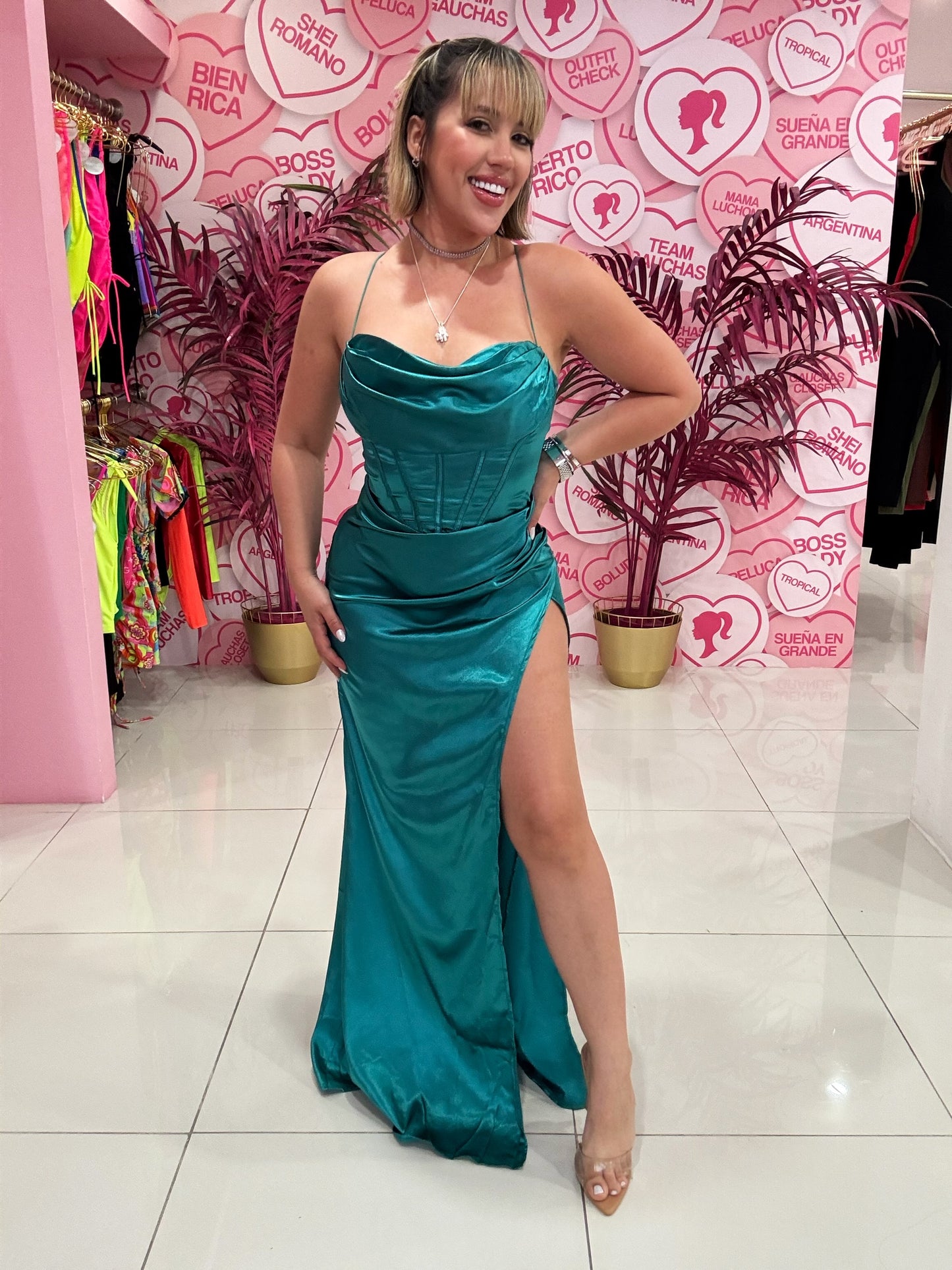 Satin Fiesta Long Dress