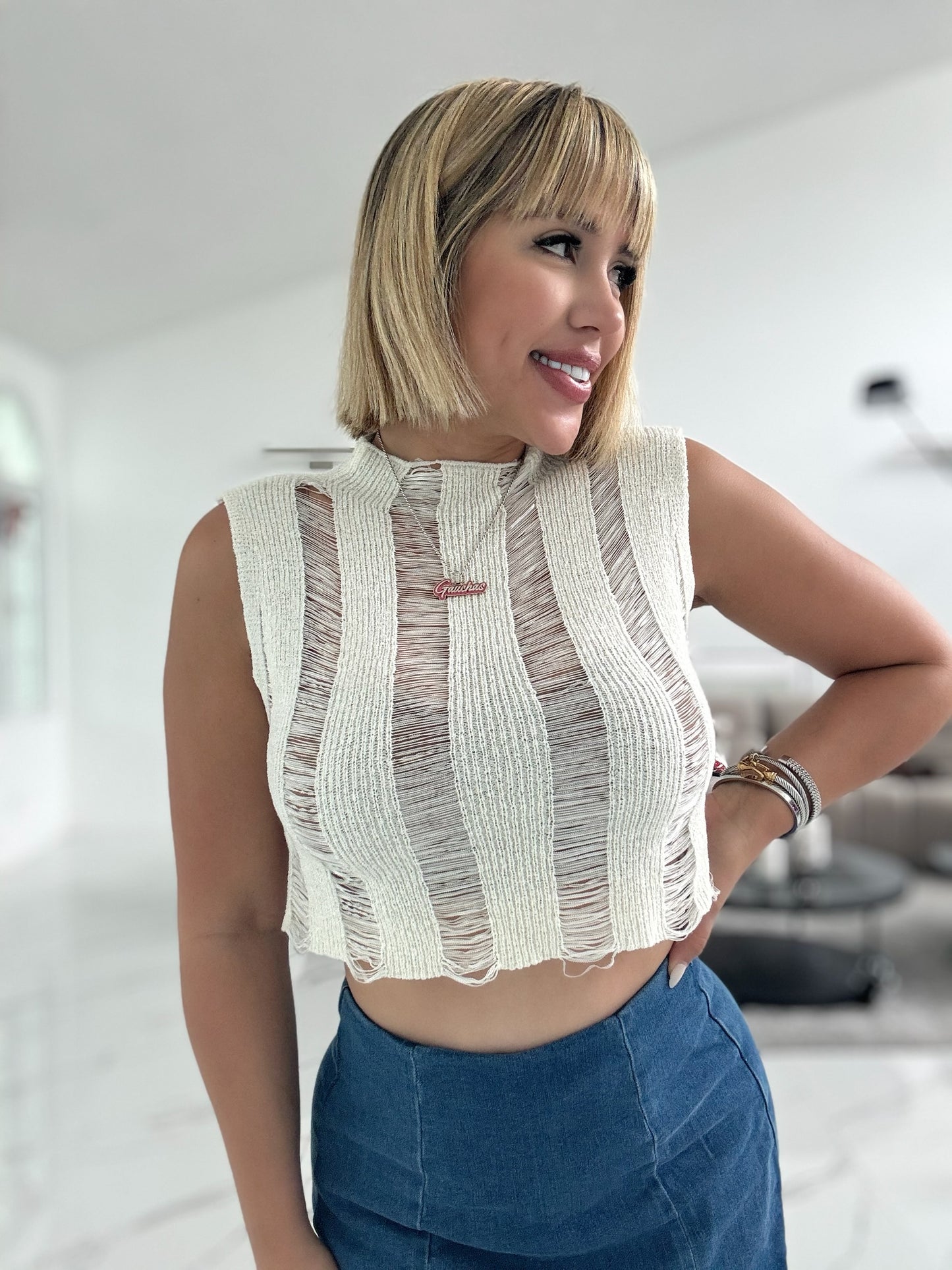 Crop Top Tejida