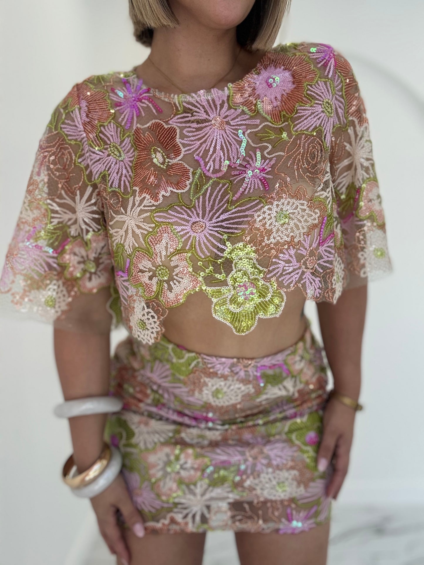 Bloomy sequins set