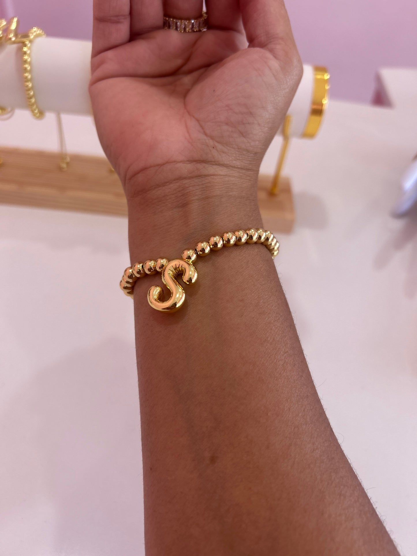 Pulseras Doradas Con Letra