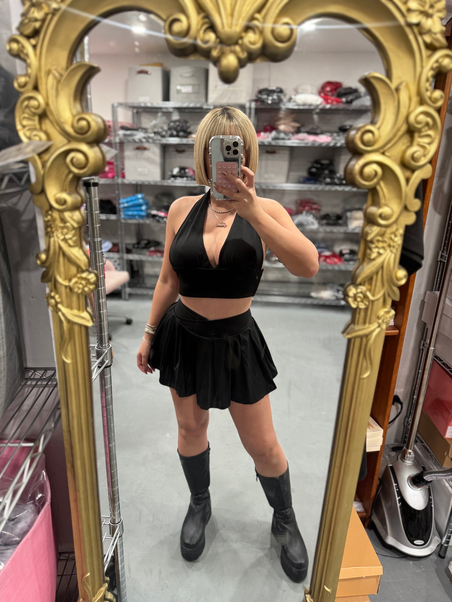 Halter V Crop Top