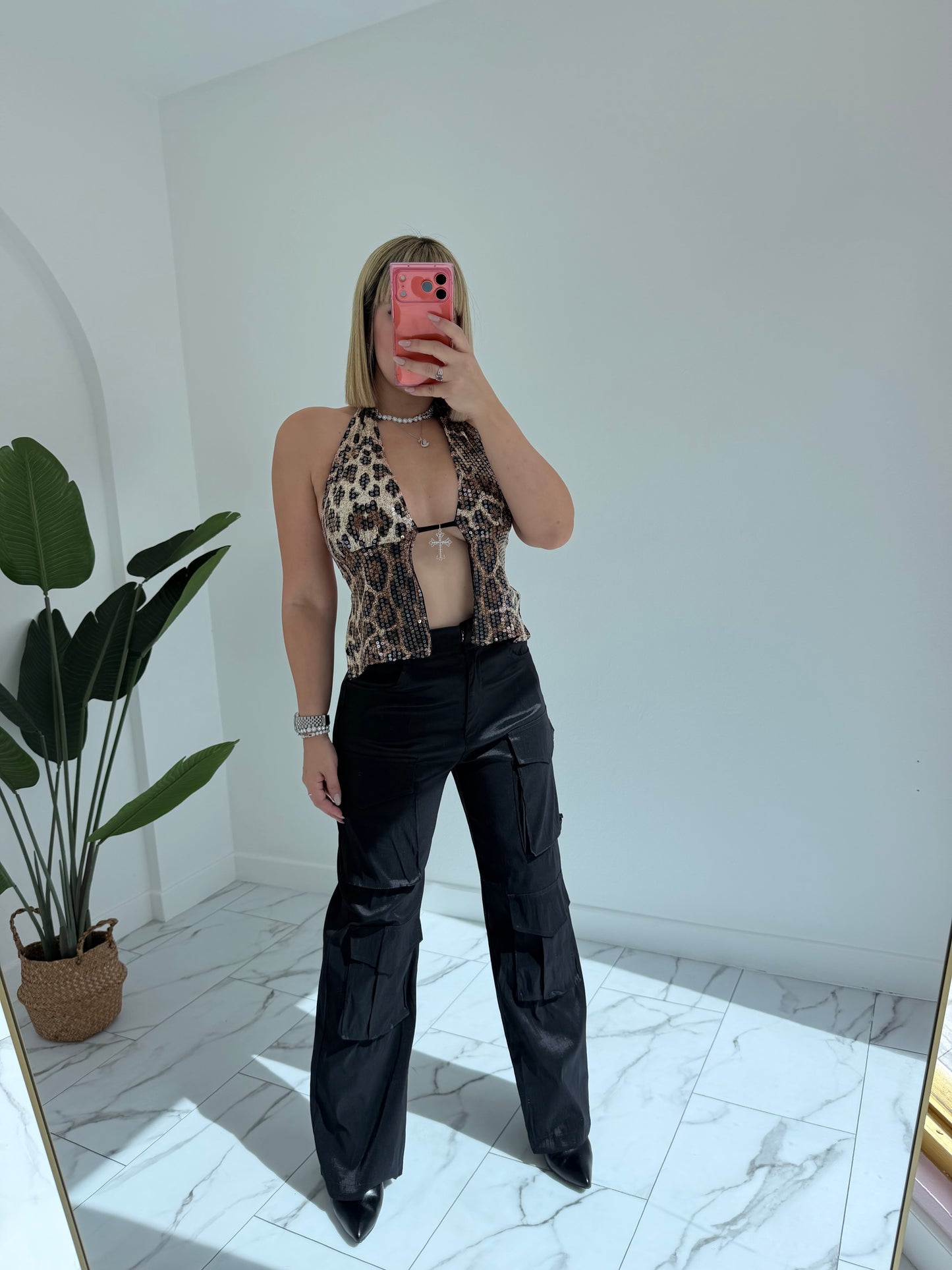 Leopard cruz Sequins