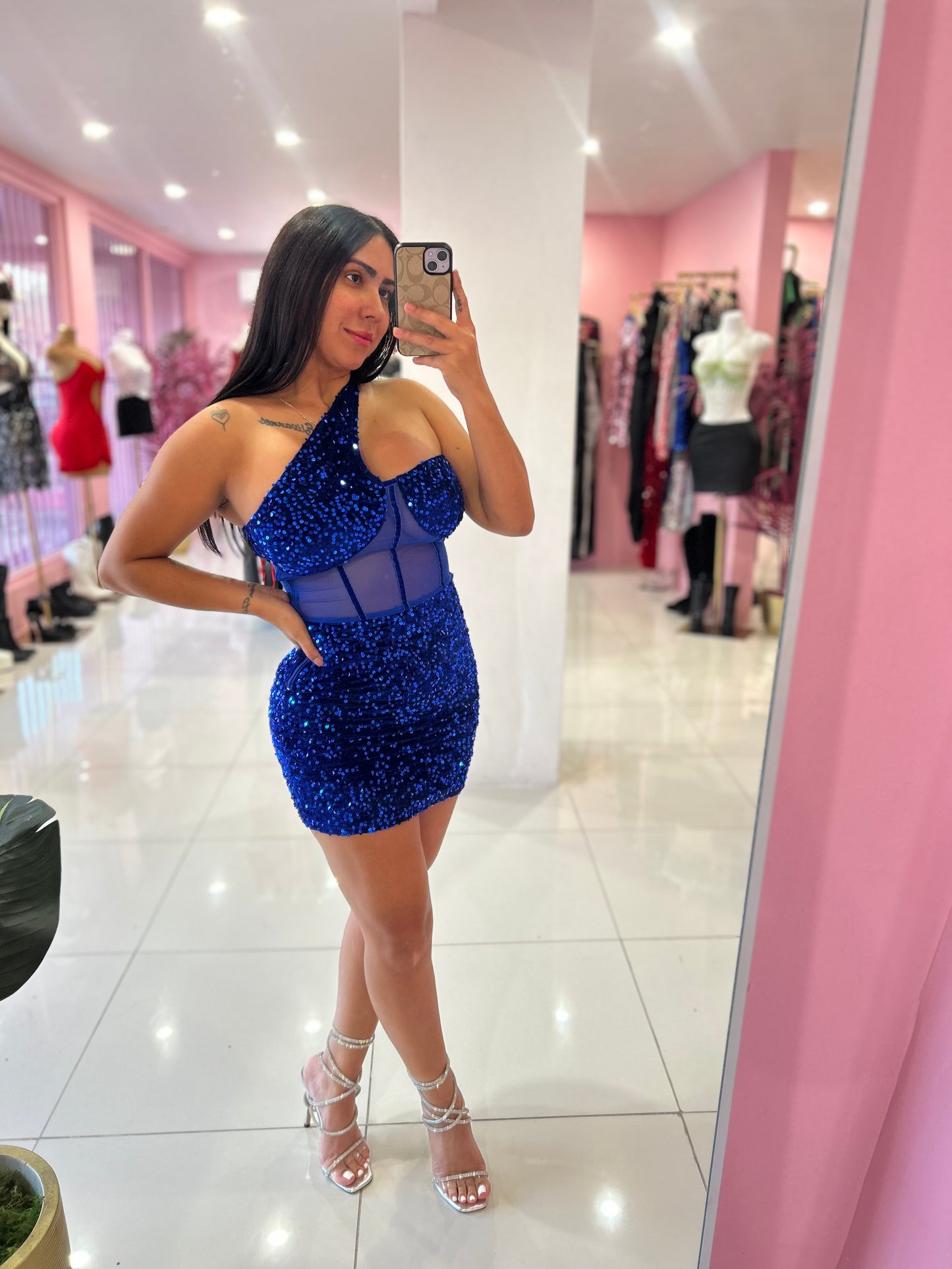 Cross lentejuelas dress