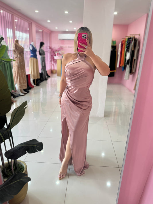 Satin Rose Long Dress
