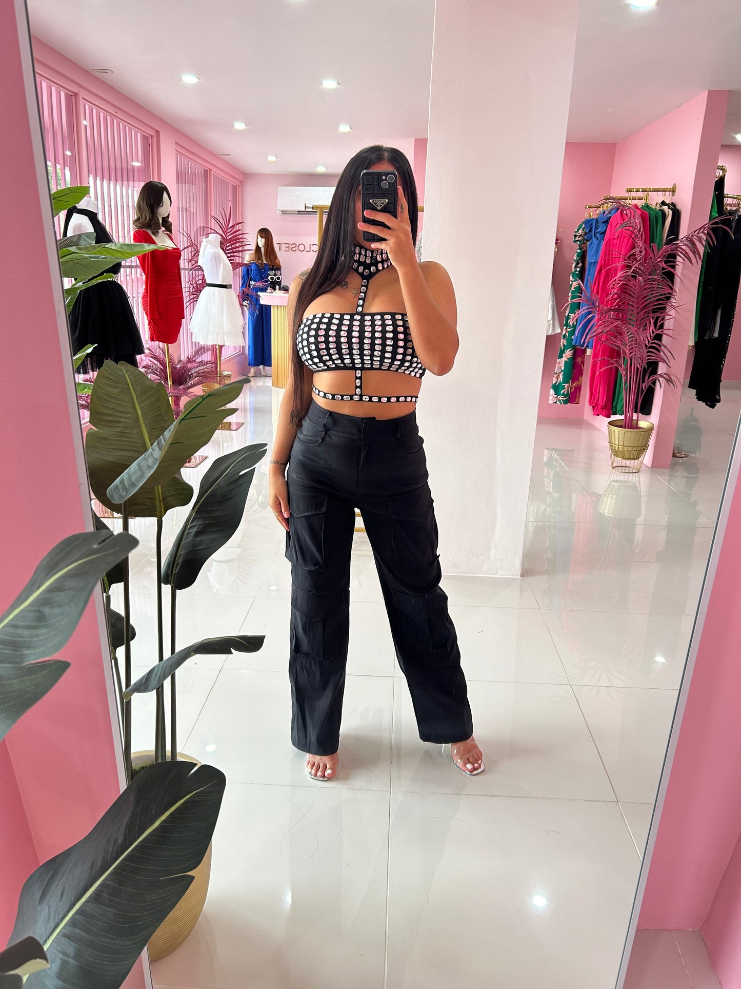 Bad Btch Rhinestone Top