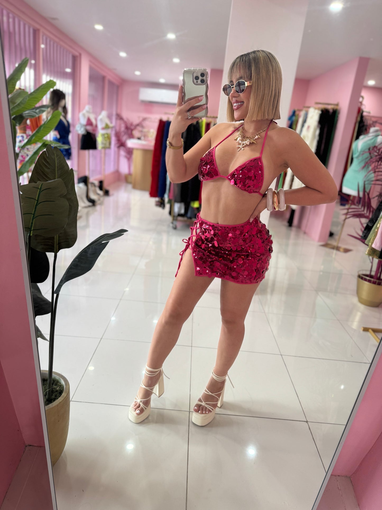 Sequins colors sexy set