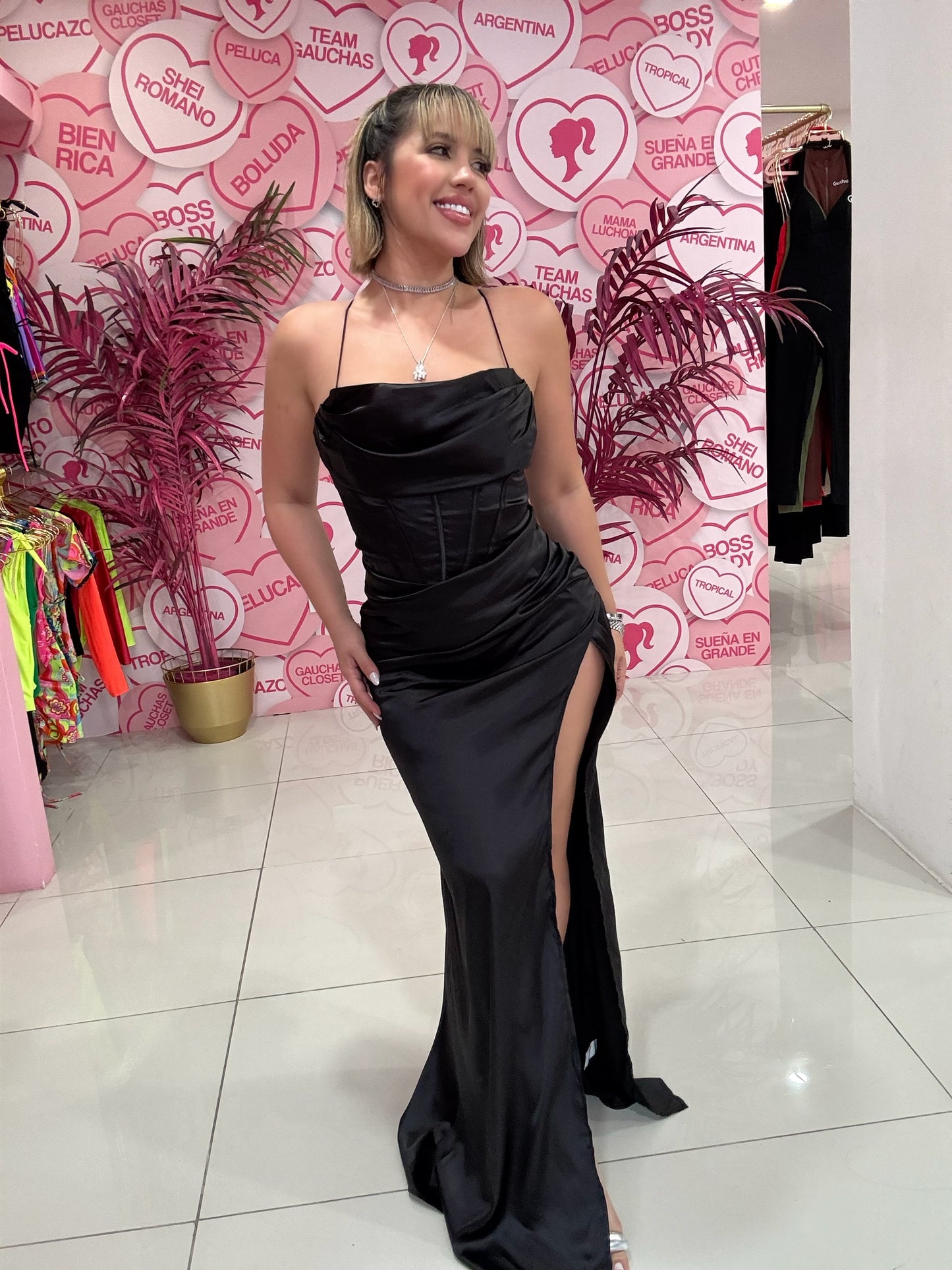 Satin Fiesta Long Dress
