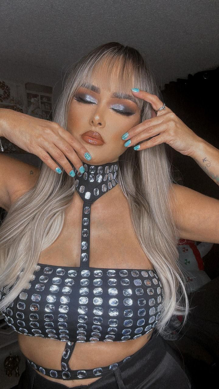 Bad Btch Rhinestone Top
