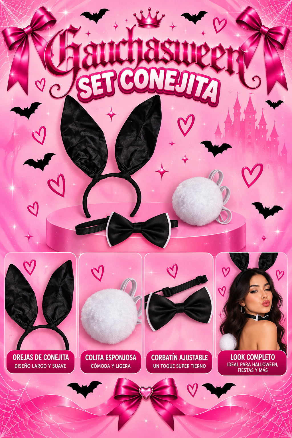Satin Bunny Duo (Disfraz) orejitas