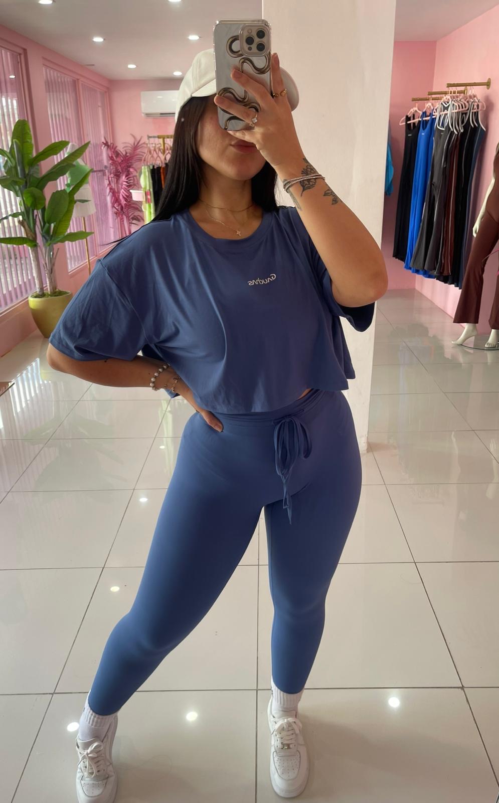Skinny crop top Oversize set