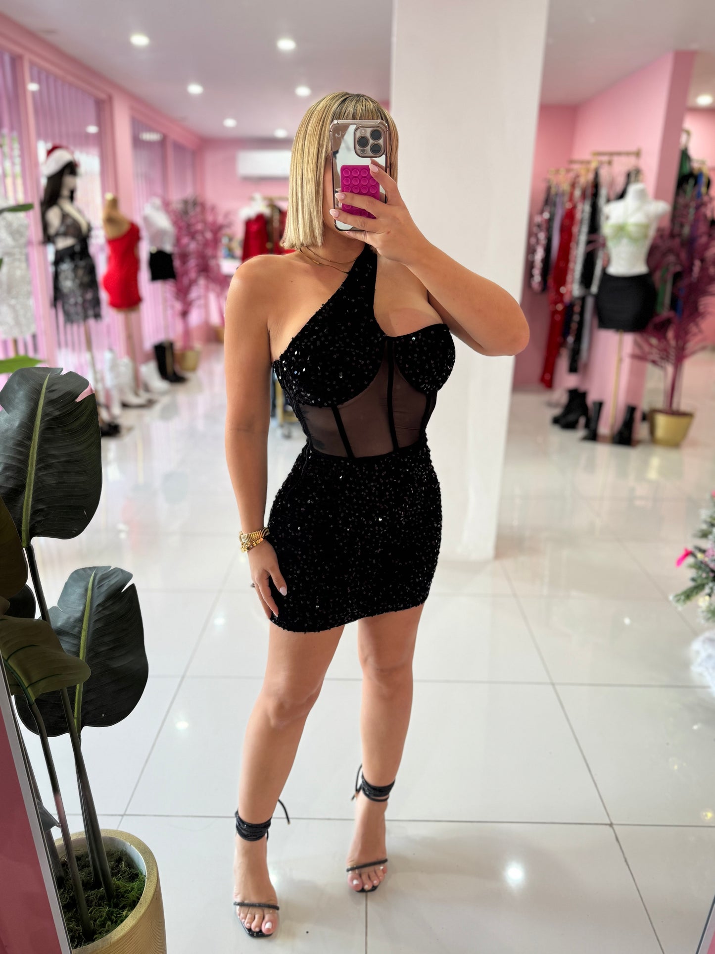 Cross lentejuelas dress