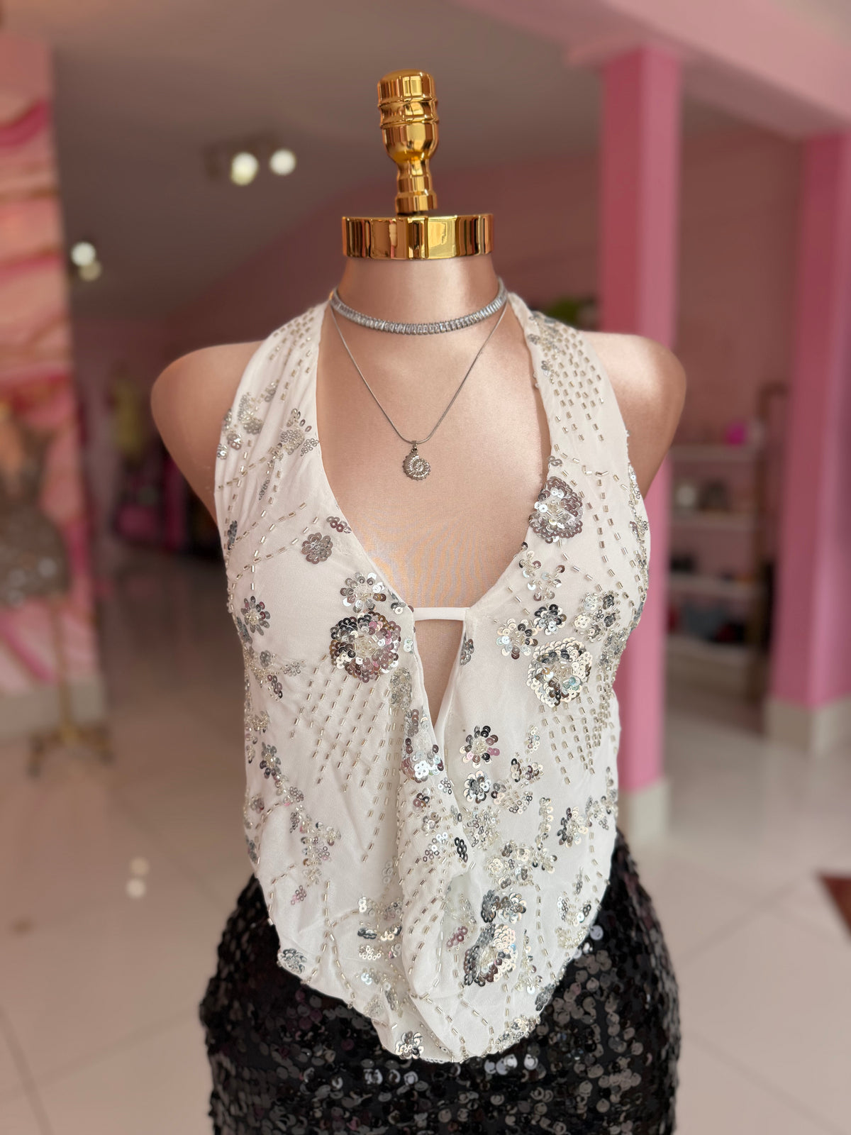 Fancy Sequins Halter top