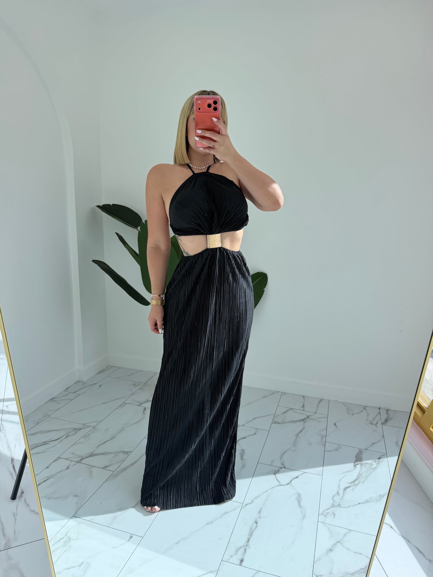 Maxi plizado dress