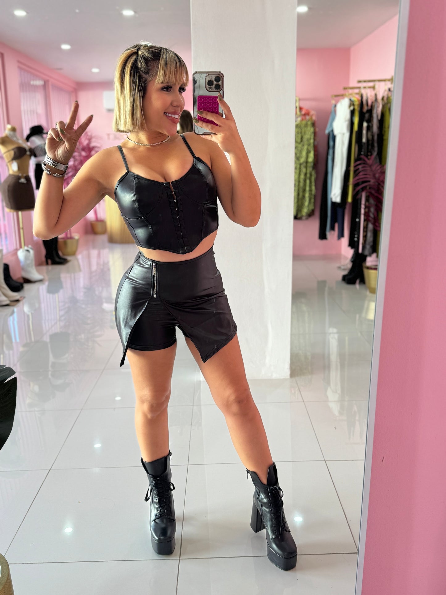 Leather corset