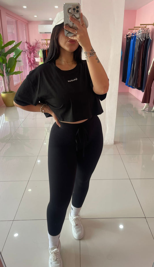 Skinny crop top Oversize set