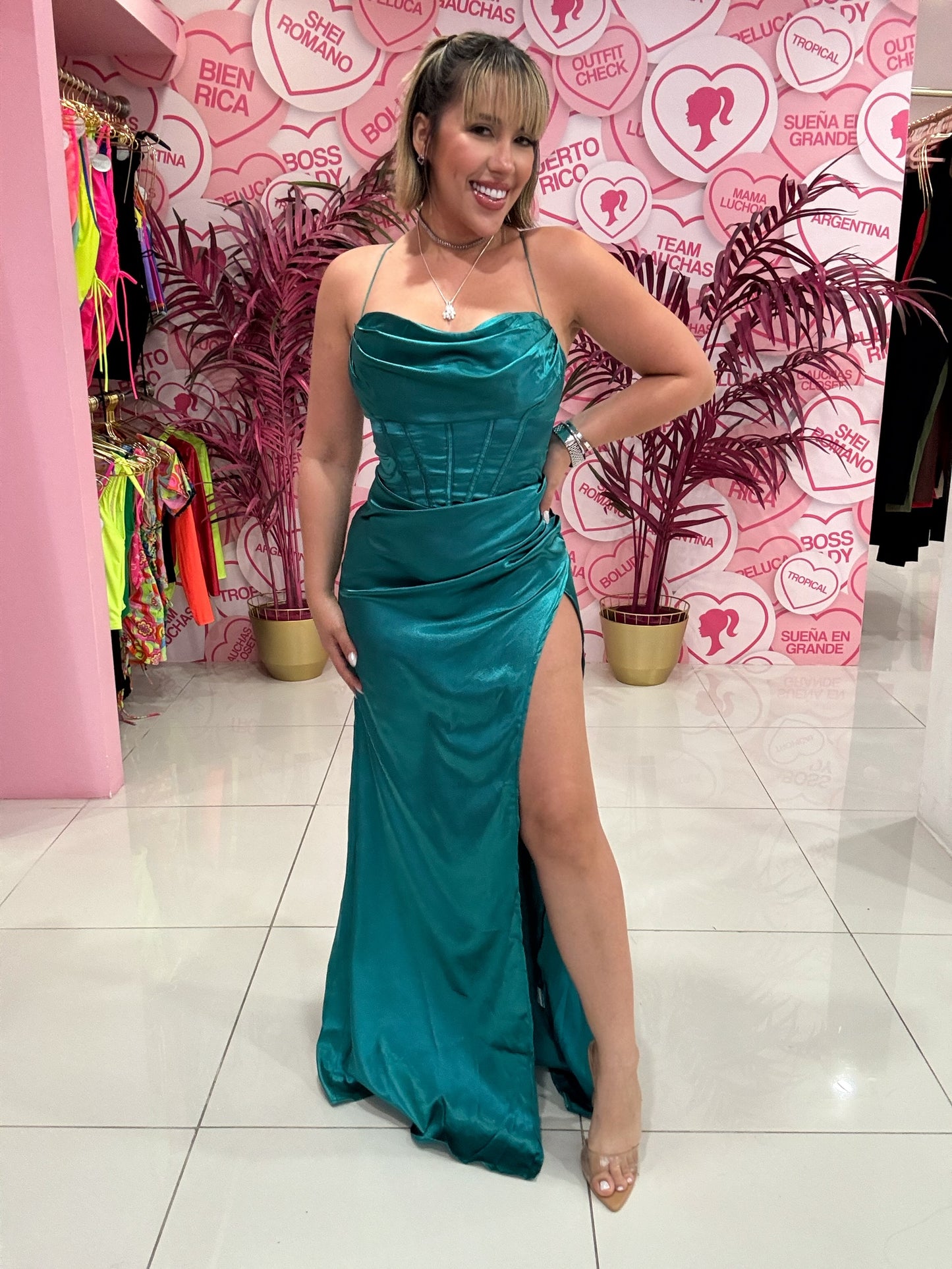 Satin Fiesta Long Dress