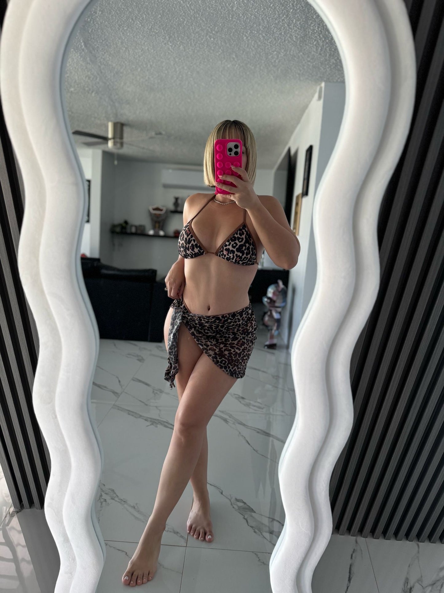 Leopard Thong Bikini Set