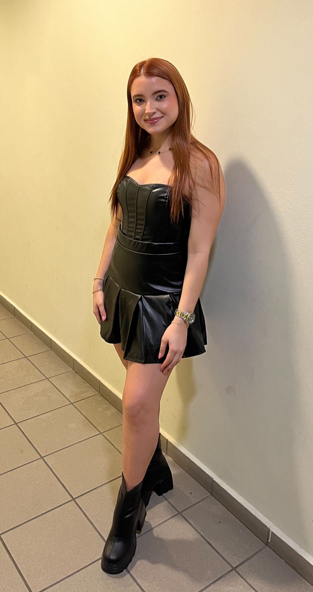Leather tablitas Skirt