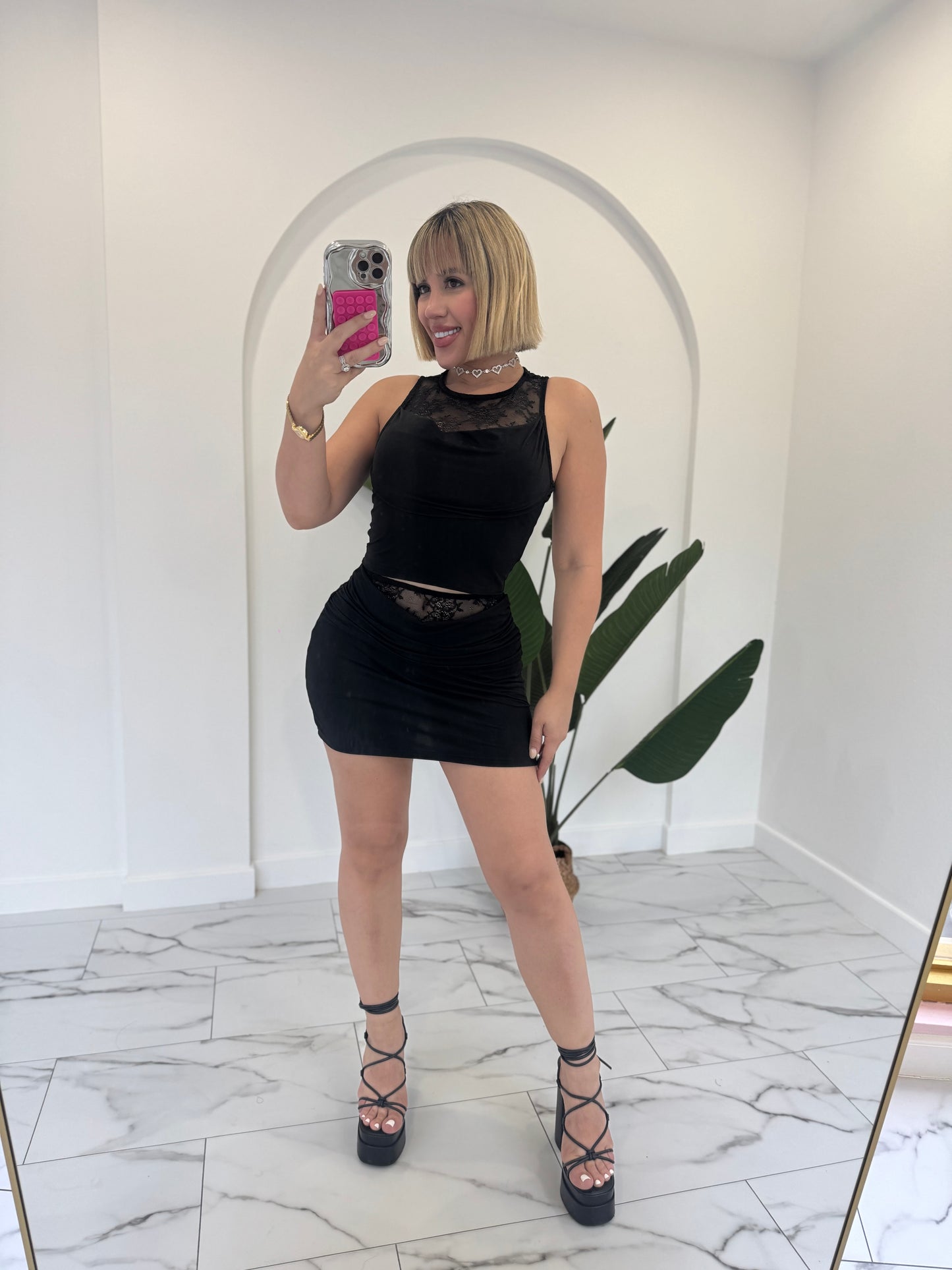 Black set encaje