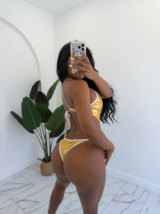 Gold swimsuit