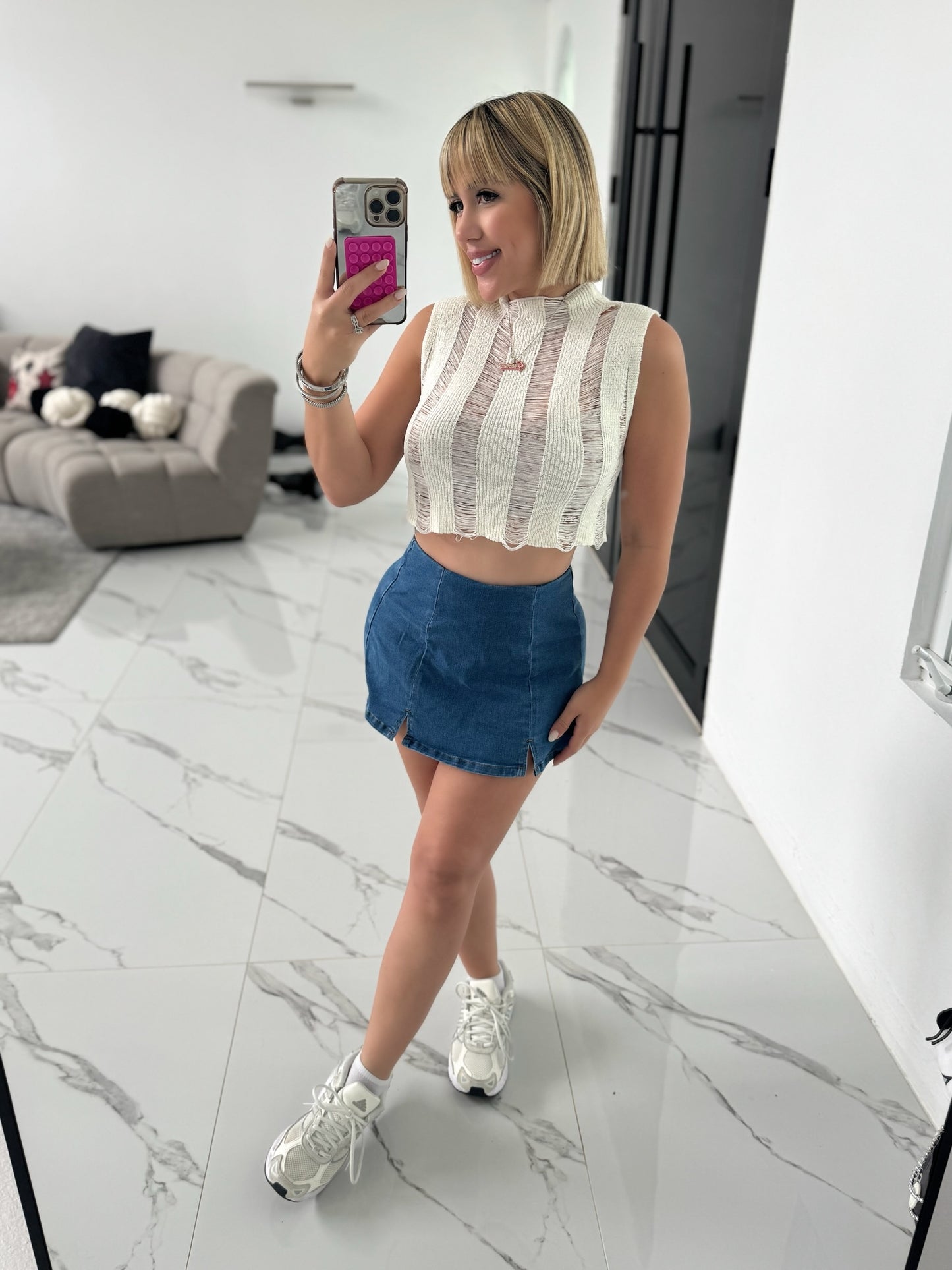 Crop Top Tejida