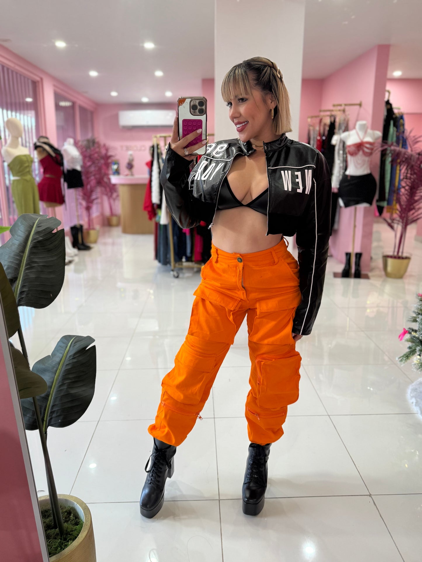 Jogger Naranja Cargo