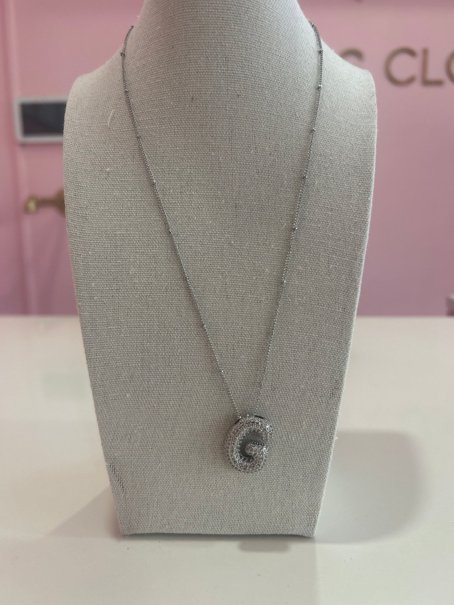 Collar Letra Circonia Stainless Steel