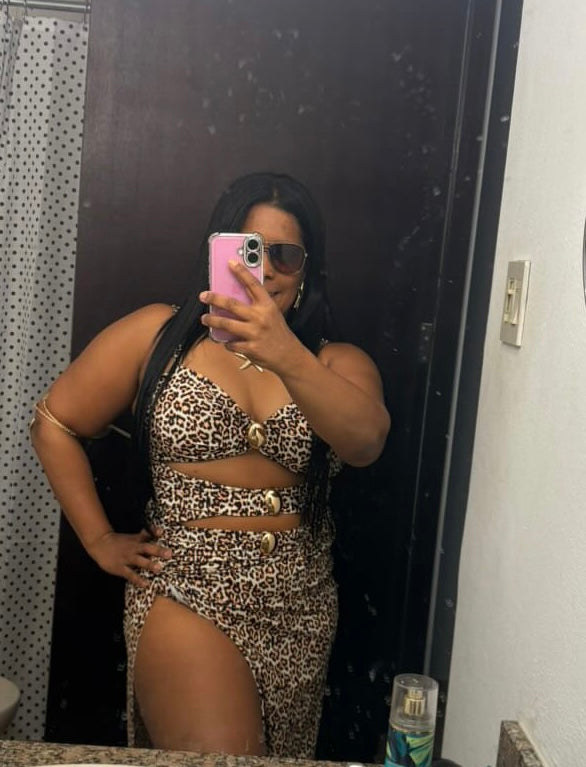 Golden Leopard Swimsuit set
