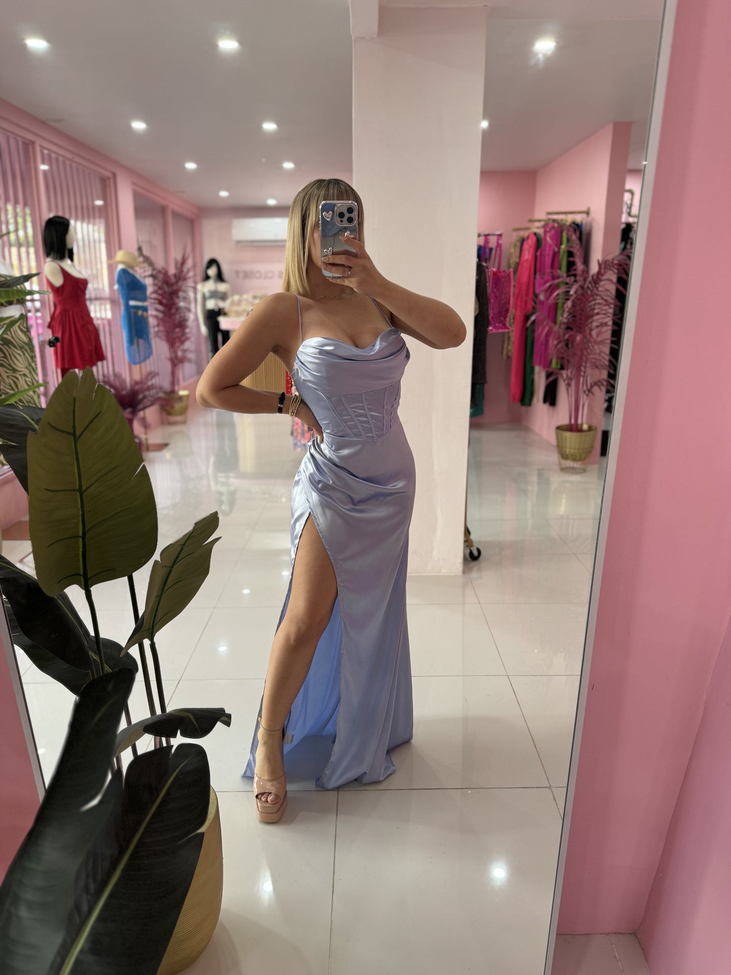 Satin Fiesta Long Dress