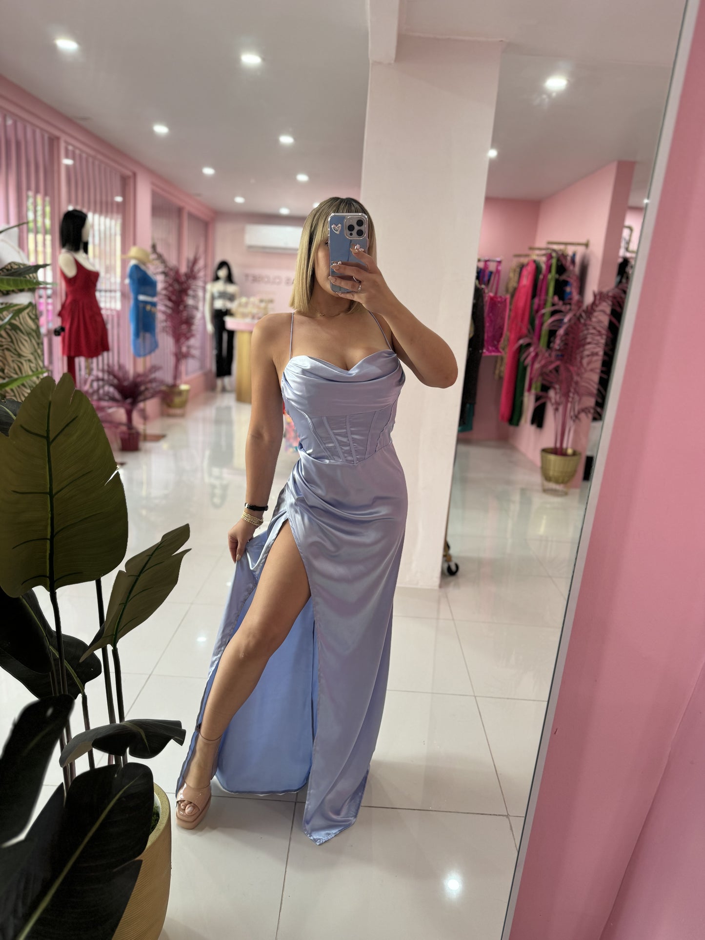 Satin Fiesta Long Dress