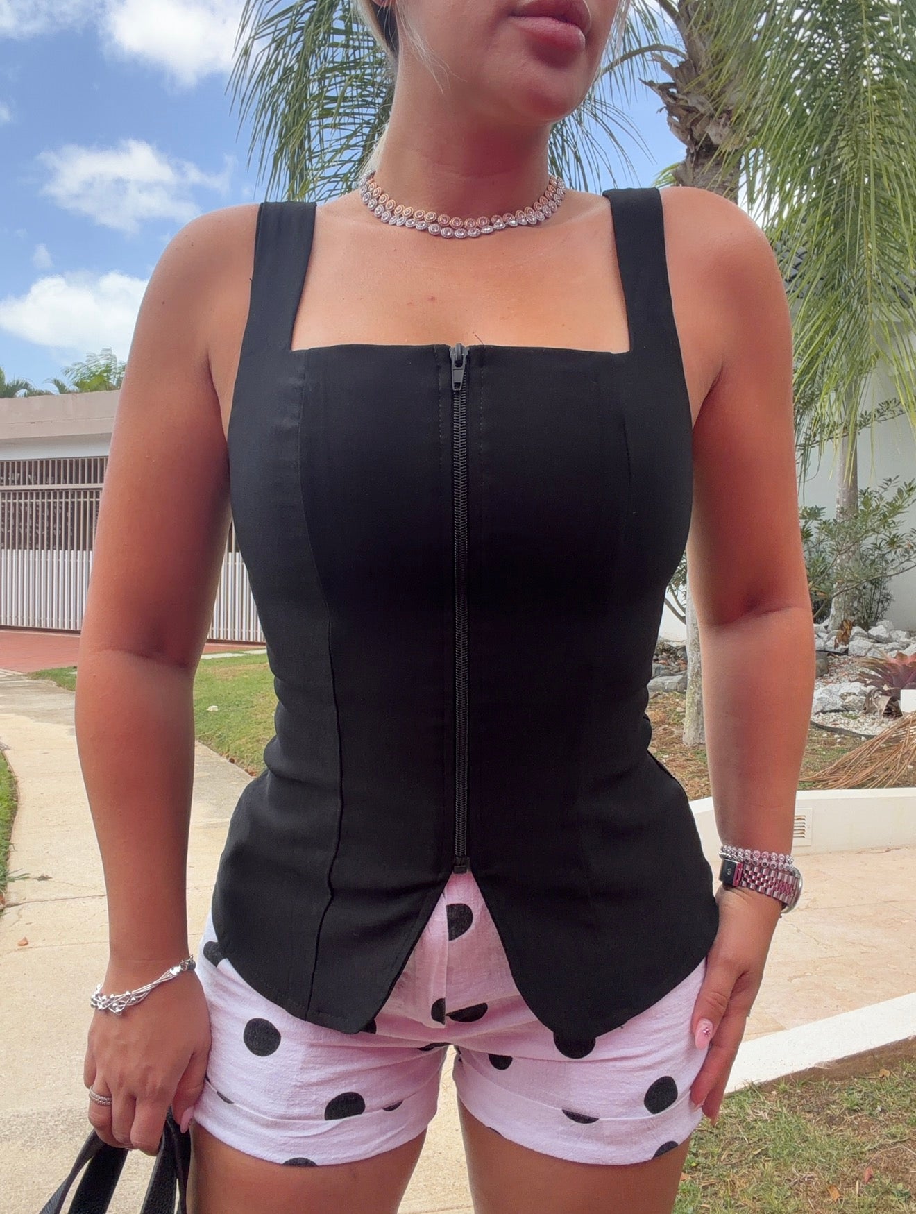 Zipper vest top