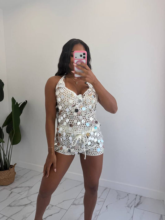 Party crochet short set