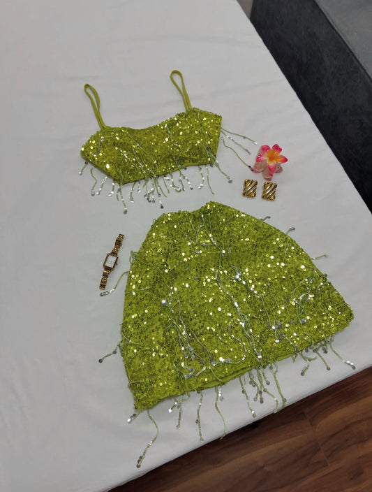 Green Sequins set