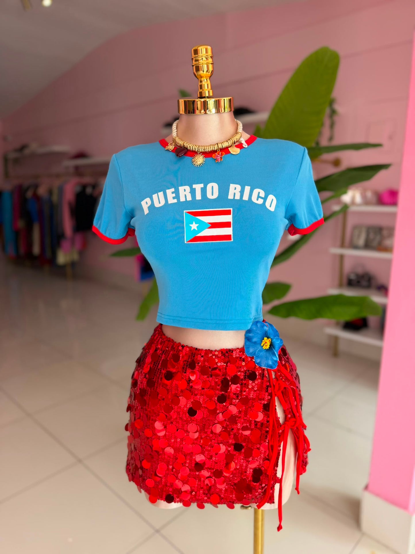 PR tshirt azul