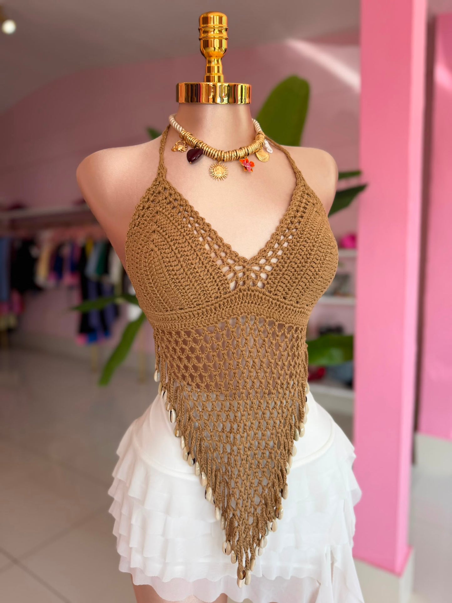 Halter crochet top