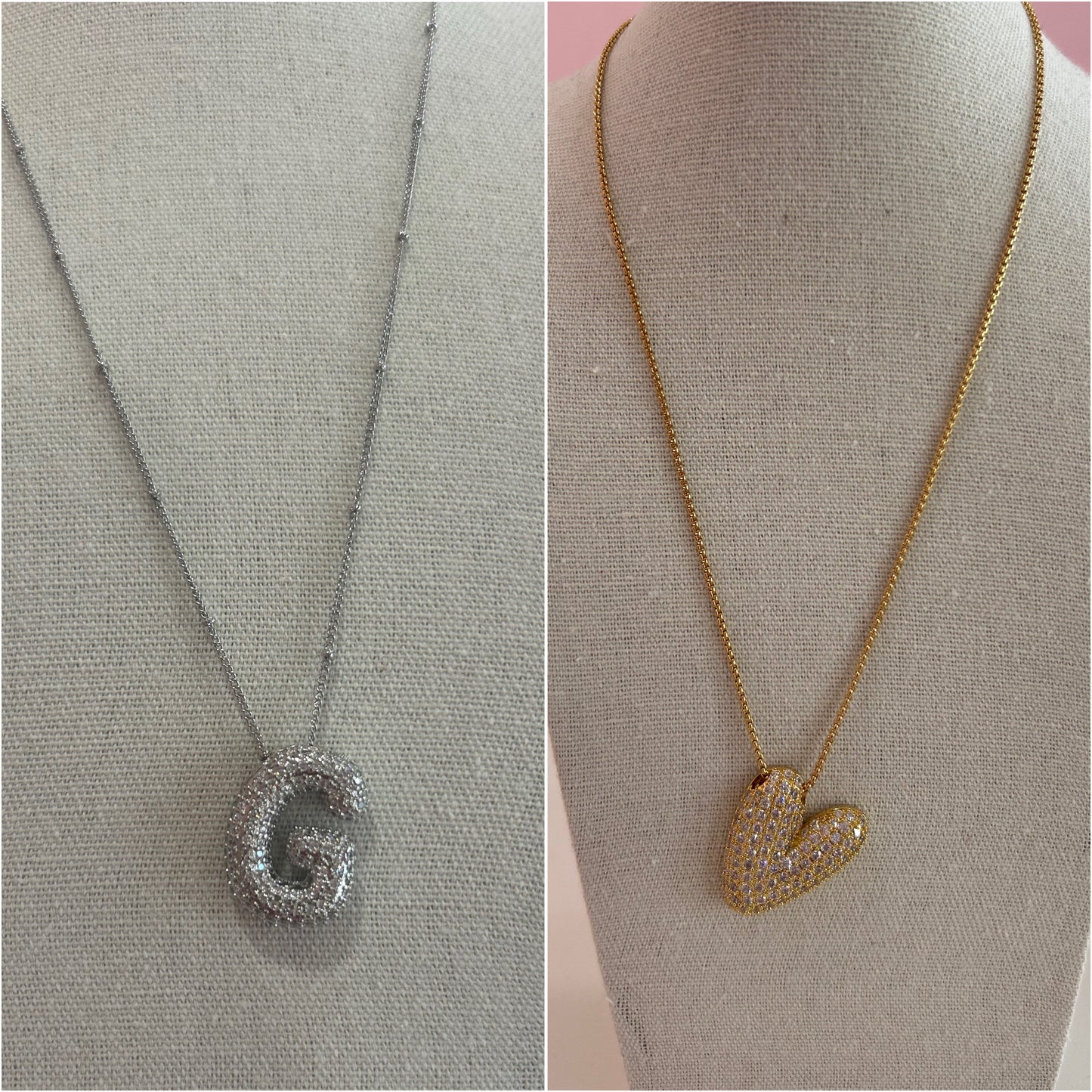 Collar Letra Circonia Stainless Steel