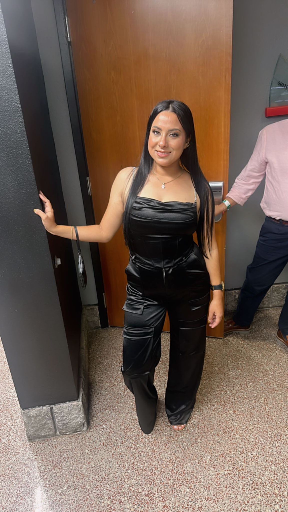 Cargo Satin Spandex Negro
